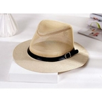 Ficha técnica e caractérísticas do produto Chapéu de Sol Homens Verão malha All-jogo oco UV Proteção Chapéus britânica Jazz Hat