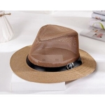 Ficha técnica e caractérísticas do produto TS Homens Verão malha All-jogo oco UV Proteção Chapéus britânica Jazz Hat