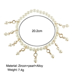 Ficha técnica e caractérísticas do produto Imitação Pearl Pendant de cristal Rhinestone Multilayer tornozeleira cadeia de jóias