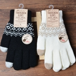 Ficha técnica e caractérísticas do produto Winter Warm Jacquard Cute Knitted Telefingers Gloves accessories