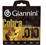 Ficha técnica e caractérísticas do produto Jogo De Cordas Giannini Violao Cobra 0,10 Bronze Geefle
