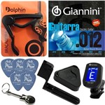 Ficha técnica e caractérísticas do produto Jogo de Cordas Guitarra Giannini 012 054 GEEGST12 Nickel Wound + Kit de Acessórios IZ6