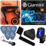 Ficha técnica e caractérísticas do produto Jogo de Cordas Guitarra Giannini 08 038 GEEGST8 Nickel Wound + Kit de Acessórios IZ6