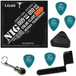 Jogo de Cordas Nig Color Class Laranja 010 046 P/ Guitarra N1642 + Kit IZ1