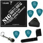 Jogo de Cordas Nig Color Class Preto 09 042 P/ Guitarra N1630 + Kit IZ1