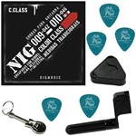 Jogo de Cordas Nig Color Class Vermelho 010 046 P/ Guitarra N1641 + Kit IZ1