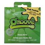 Ficha técnica e caractérísticas do produto Jogo de Cordas P/ Violão Aço 010 Bronze 85/15 Fullpack - Groove