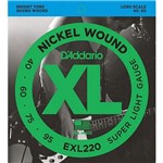 Ficha técnica e caractérísticas do produto Jogo de Cordas para Baixo Elétrico 4 Cordas - Daddário XL Nickel Wound EXL220 - Super Light - Daddario