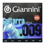 Jogo de Cordas para Guitarra .009 Giannini Nickel Round Wound + Mi Extra