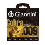 Ficha técnica e caractérísticas do produto Jogo de Cordas para Violão Aço .009 Giannini Cobra Bronze 85/15
