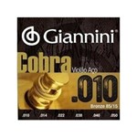 Ficha técnica e caractérísticas do produto Jogo de Cordas para Violão Aço .010 Giannini Cobra Bronze 85/15