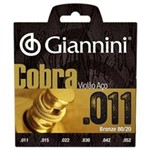Ficha técnica e caractérísticas do produto Jogo de Cordas para Violão Aço .011 Giannini Cobra Bronze 80/20