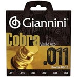 Ficha técnica e caractérísticas do produto Jogo de Cordas para Violão Aço .011 Giannini Cobra Bronze 85/15