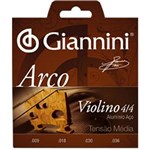 Ficha técnica e caractérísticas do produto Jogo de Cordas para Violino Arco 4/4 Tensão Média Giannini