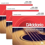 Ficha técnica e caractérísticas do produto Jogo de Cordas Violão Aço 013 D'addario Phosphor Bronze EJ17 Medium Gauge - Kit Com 3 Un.