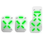 Ficha técnica e caractérísticas do produto Jogo De Pedaleiras Esportivas Iluminadas Tuning Com Led Verde Neon 3 Peças Acabamento Perfeito