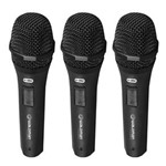 K 350 3Pc - Kit 3 Microfones de Mão com Fio para Karaokê K350 3Pc Waldman
