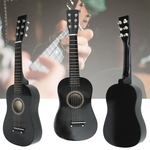 Ficha técnica e caractérísticas do produto Kid iniciantes preto basswood guitarra acústica guitarra de madeira com guitarra pegar cordas de fio