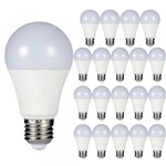 Ficha técnica e caractérísticas do produto Kit 20 Lâmpadas 15W Bulbo LED Super Branca Bivolt Econômica - Aaatop