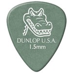 Kit 12 Palhetas Dunlop Gator Grip 1.50mm Verde para Guitarra Baixo Violão