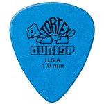 Kit 12 Unidades Palhetas Dunlop Tortex 1.0mm Azul P/ Guitarra Baixo Violão