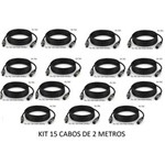 Ficha técnica e caractérísticas do produto Kit 15 Cabos Microfone Dmx Xlr Canon Balanceado 2 Metros