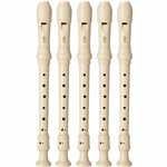 Ficha técnica e caractérísticas do produto Kit 5 Flautas Soprano Barroca Yamaha YRS24B