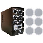 Kit 6 Caixa Som Embutir + 1 Amplificador Setorizador 3 Setor