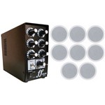 Kit 8 Arandela Teto Embutir 120w + Setorizador Amplificador