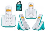 Ficha técnica e caractérísticas do produto Kit Aparelho de Telefone Fixo de Mesa Sem Fio Bina e 3 Ramal - Intelbras