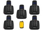 Ficha técnica e caractérísticas do produto Kit Aparelho Telefone Fixo Mesa Sem Fio com 4 Ramal ID Bina - Intelbras