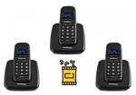 Ficha técnica e caractérísticas do produto Kit Aparelho Telefone Fixo Mesa Sem Fio com 2 Ramal ID Bina - Intelbras