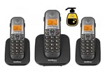 Ficha técnica e caractérísticas do produto Kit Aparelho Telefone Fixo Sem Fio de Mesa com 2 Ramal Bina - Intelbras