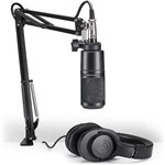 Kit Audio Technica AT2020PK - Microfone AT2020 + Fone ATH-M20X + Suporte Ajustável