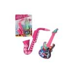 Ficha técnica e caractérísticas do produto Kit Bandinha Instrumentos Musicais Infantil Criança Princesas Disney 2 Peças Saxofone e uma Guitarra Pandeiro
