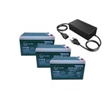 Ficha técnica e caractérísticas do produto Kit 3 Bateria Global 12v 15ah e Carregador 36v Bike Elétrica