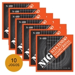 Ficha técnica e caractérísticas do produto KIT C/ 10 Encordoamentos NIG N480 P/ Violão Nylon Clássico Tensão Alta - EC0240K10