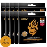Ficha técnica e caractérísticas do produto KIT C/ 10 Encordoamentos Solez P/ Guitarra SLG10 0.10/0.46 - EC0344K10 - Solez Strings