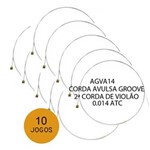 Ficha técnica e caractérísticas do produto KIT C/ 10 Segunda Corda Avulsa Groove P/ Violão Aço B (Si) AGVA 14 0.014 - EC0019K10