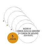 Ficha técnica e caractérísticas do produto KIT C/ 5 Primeiras Cordas Avulsas Groove P/ Violão Aço e (M) AGVA 10 0.010 - EC0019K5 - Groove Strings