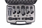 Kit C/ 7 Microfones P/ Bateria Acústica Captação Bumbo,surdo,pratos,caixa e Tons - Aj Som Acessórios Musicais