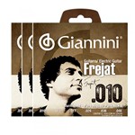 KIT C/ 3 Encordoamentos Giannini P/ Guitarra SSGPNFJ Frejat 0.10-0.46 - EC0179K3