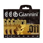 Ficha técnica e caractérísticas do produto KIT C/ 3 Encordoamentos Giannini P/ Violão Aço Cobra CA82SL 11/52 - EC0277K3