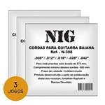 Ficha técnica e caractérísticas do produto KIT C/ 3 Encordoamentos NIG P/ Guitarra Baiana 8/42 - EC0016K3 - Nig Strings