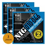 Ficha técnica e caractérísticas do produto KIT C/ 3 Encordoamentos NIG P/ Guitarra Duplo 2N64 10/46 - EC0385K3 - Nig Strings
