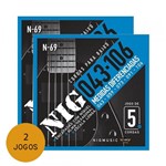 KIT C/ 2 Jogos de Encordoamentos NIG N69 P/ Baixo 5 Cordas - 0.043/0.106 - EC0244K2 - Nig Music