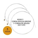 Ficha técnica e caractérísticas do produto KIT C/ 3 Primeiras Cordas Avulsas Groove P/ Violão Aço e (M) AGVA 0.0011 - EC0018K3