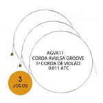 Ficha técnica e caractérísticas do produto KIT C/ 3 Primeiras Cordas Avulsas Groove P/ Violão Aço e (M) AGVA 0.011 - EC0018K3 - Groove Strings