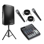 Ficha técnica e caractérísticas do produto Kit Caixa Ativa JBL Eon 615 + Tripé +Microfone shure sv100 + Cabos + mesa soundcraft sx802fx