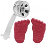 Ficha técnica e caractérísticas do produto Kit Capa Premium Logo VW Modelo Foot Pedal Freio Embreagem Vermelho Pedal Rolo Billet - Bunnitu - Peças Clássicas